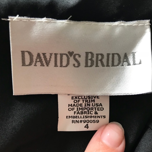 David’s Bridal Black Satin Gown size 4 - Picture 5 of 5